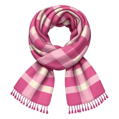 Scarf: pink plaid pattern sticker
