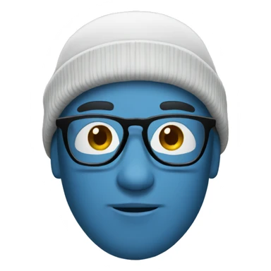 Person wearing a beanie, hat, and glasses sticker