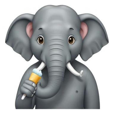 elephant brushing his teeth sticker
