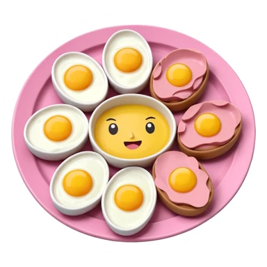 Toki Doki kawaii SPAM and eggs plate sculpture art sticker