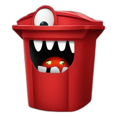 red bin monster peeking sticker