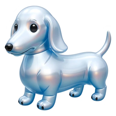   jeff koons style inflatable dashound dog ghost sticker