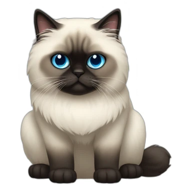 himalayan cat dj blue eyes dark face full body sticker