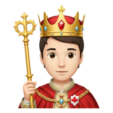 Молодий канадський король в національному канадському вбранні королевському bu sticker