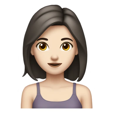 girl with dark brown hair slanted black eyes and pale skin sticker