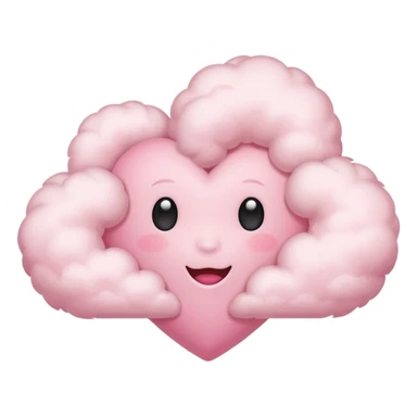 pink heart cloud sticker