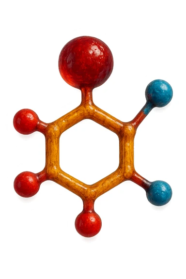 particella anatomica di catecolamina fluttua in aria iperrealistica sticker