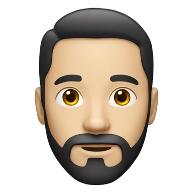 white Man with circle beard and short black hair sticker