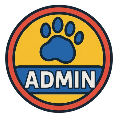 Gorilla Tag admin badge, round emblem, gorilla paw print, 'ADMIN' label, energetic fun, game-themed sticker