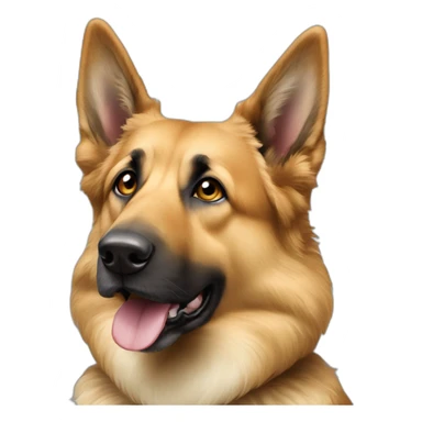 Berger allemand, un peu vieux, avec le museau blanc, à cause de la vieillesse sticker