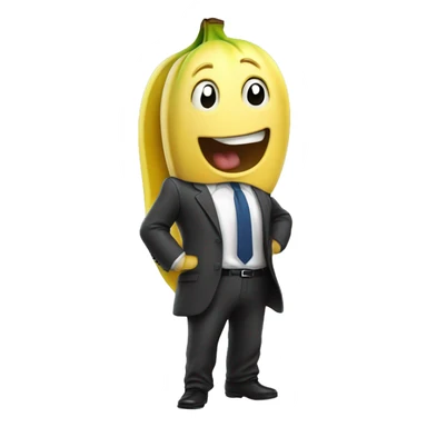 Excited banana with transparent suit￼ sticker