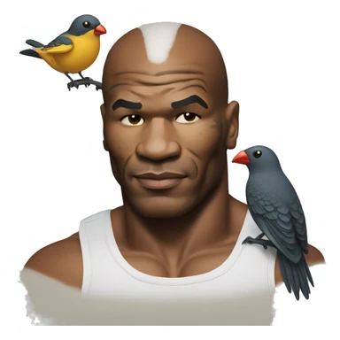 Mike Tyson with Bird sticker