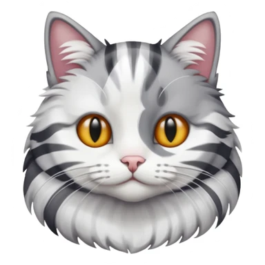 gato con rayas blancas y grises, distintos tonos  sticker