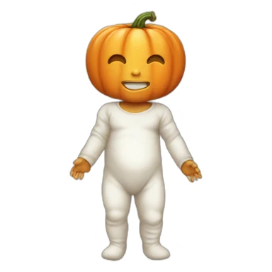 Baby with pumpkin head white baby sticker