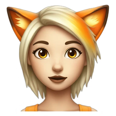 prismatic fox girl sticker