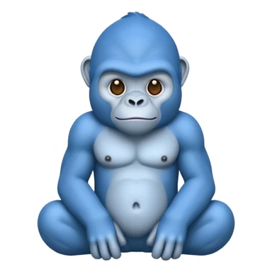 a blue gorilla with no legs sticker