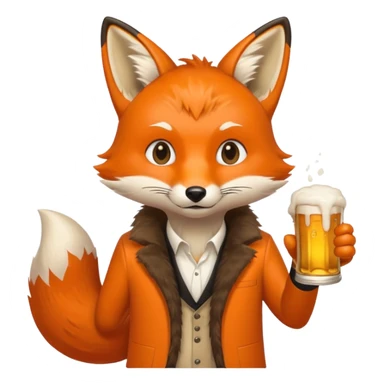 Un renard style manga qui tien une bierre marqué pmusama sticker