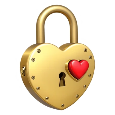 Red heart with gold lock  sticker