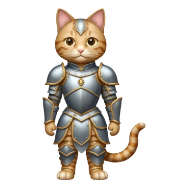 full body cat in armor sticker