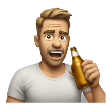 A man chugging beer angrily sticker