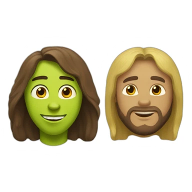 jesus and shrek sticker