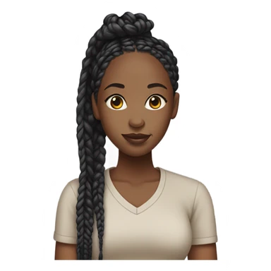 black woman with box braids sticker