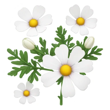 cosmos white flower sticker