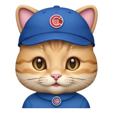 Kitty with cubs hat on sticker