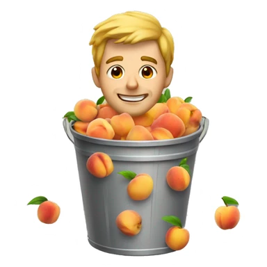 Guy in a bucket of peaches  sticker