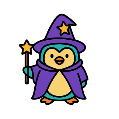 penguin wizard sticker