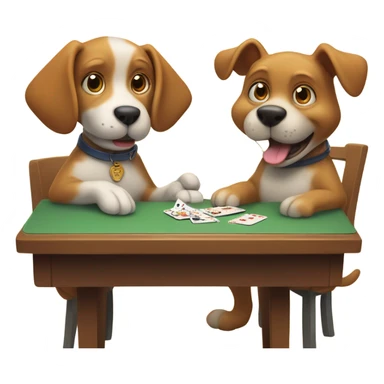 Dog and cat playing cards sticker