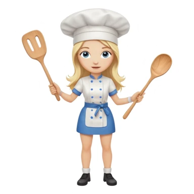 Full body 
Sexy Long Blonde hair blue eyed female chef sticker