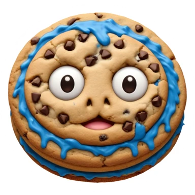 sesame street cookie monster only face and cookie sticker