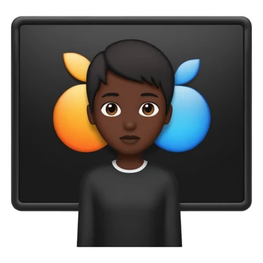 person silhouette standing in front of a screen with play icon sticker