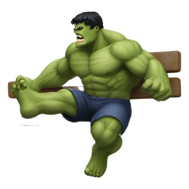 hulk kicking a bench sticker