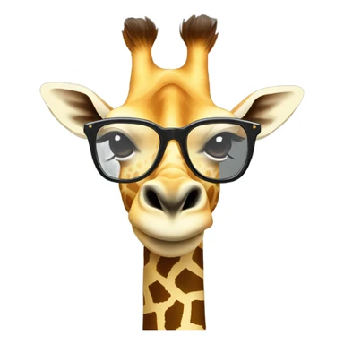 giraffe in glasses sticker