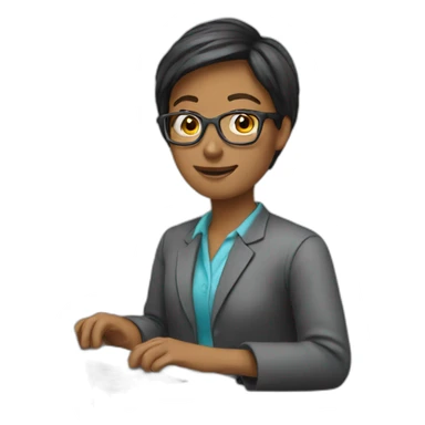 teacher working on a laptop sticker