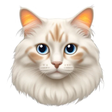 Flame point ragdoll cat with orange ears sticker