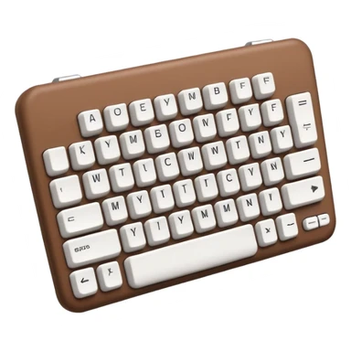 The keyboard is brown and white sticker