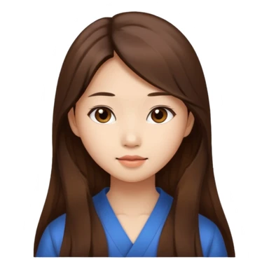 brown long hair, Asian girl, beauty sticker