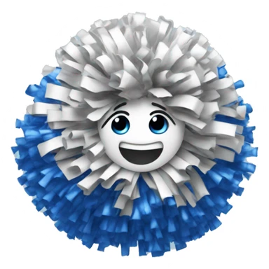 Cheerleading pom-poms, blue and silver sticker