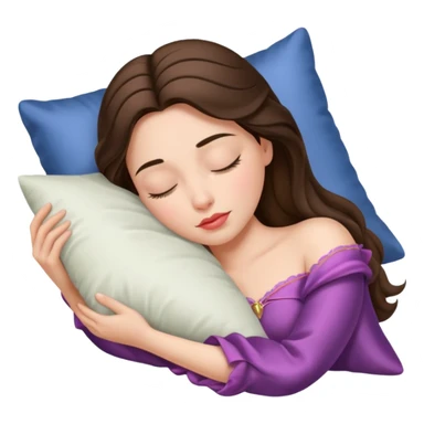 sleeping beauty brunette white girl with a silk pillow sticker