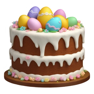 Realistic beautifully decorated Easter cake sticker