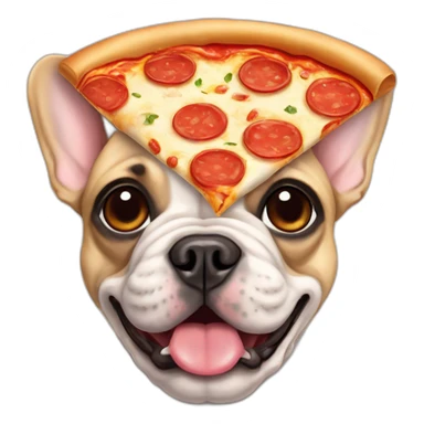French bulldog eat pizza sticker