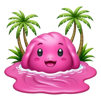 pink slop tropical landscape  sticker