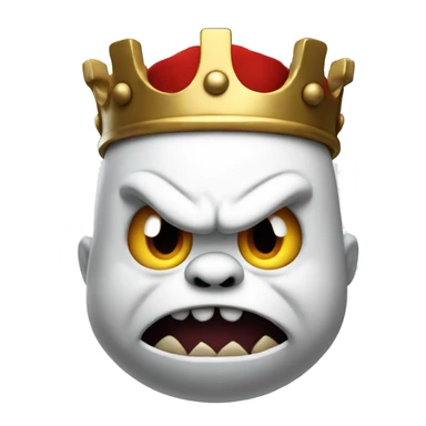 King Boo from Super Mario with an angry face sticker