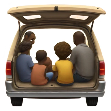 people sitting in the trunk watching the sunset sticker