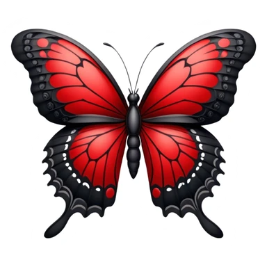 Edgy crimson-blood-red, obsidian-black, beautiful butterfly sticker