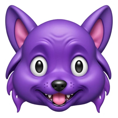 alien dog purple very big folded ear and panting sticker