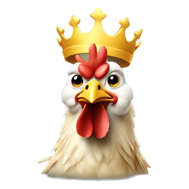 funny looking chicken with a crown on its  sticker